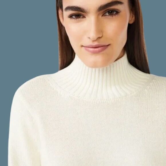 NWOT Free Assembly Oversize Funnel Neck Sweater Ivory Cream Size SMALL - Picture 3 of 11